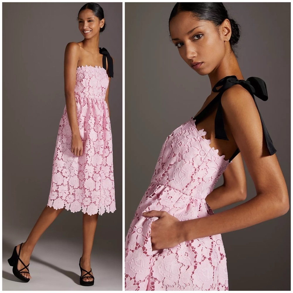 Maeve Anthropologie One-Shoulder Lace Dress